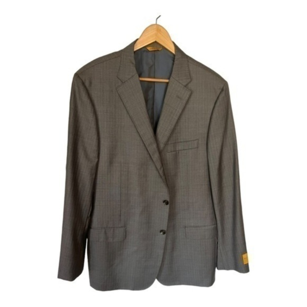 Hickey Freeman Beacon Grey Wool‎ Coat Jacket Size 46L NWT